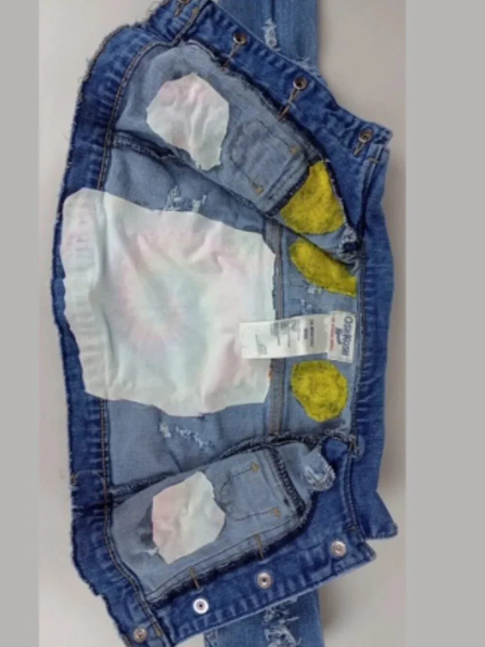 Y2K OshKosh B'gosh Baby 24 Months Distressed‎ Denim Tie Dye Jacket